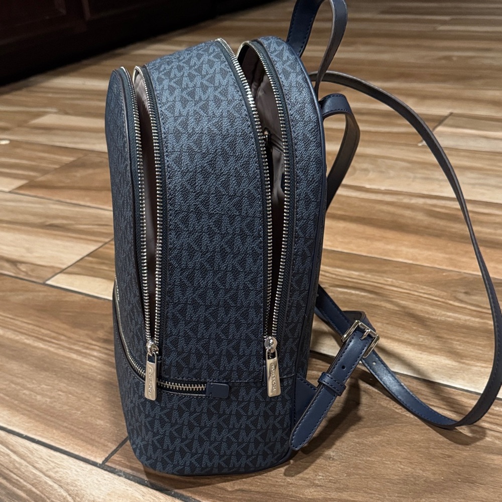 Michael Kors Rhea Dark Blue Medium Backpack - Picture 4 of 15